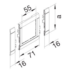 Zeichnung Rahmenblenden modular 55x55mm ABS