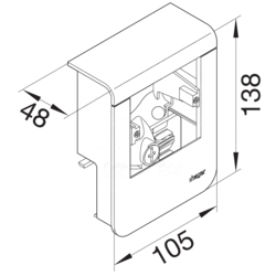 Zeichnung Geräteträger mit Trafo 30W/24V Geräteträger PVC